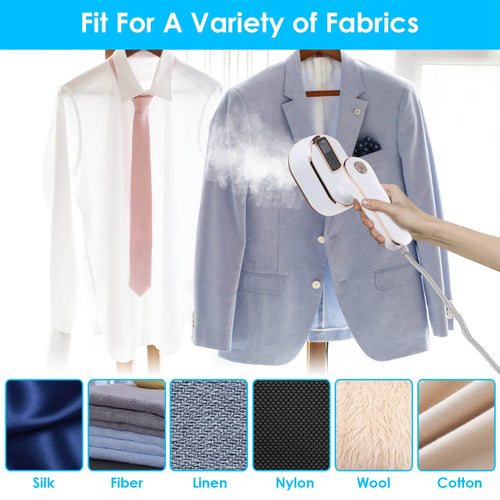 1000W Portable Handheld Garment Steamer - 10 Second Fast Heating Travel Iron